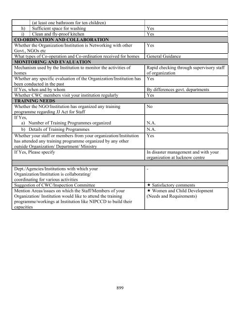 Part B State wise Profile of Child Care Institutions - Nipccd