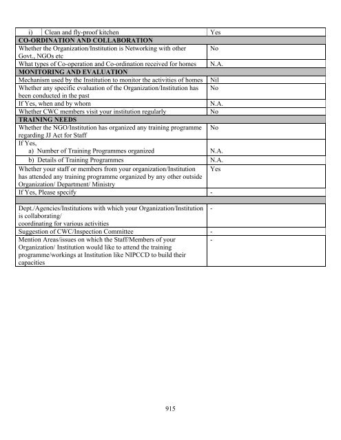 Part B State wise Profile of Child Care Institutions - Nipccd