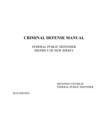 criminal defense manual - Federal Public Defender's Office District ...