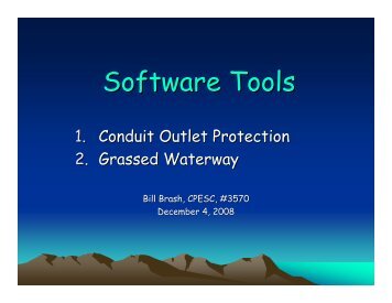 Conduit Outlet & Grassed Waterway Software Tools PowerPoint ...