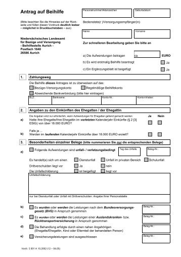 Antrag auf Beihilfe - nline