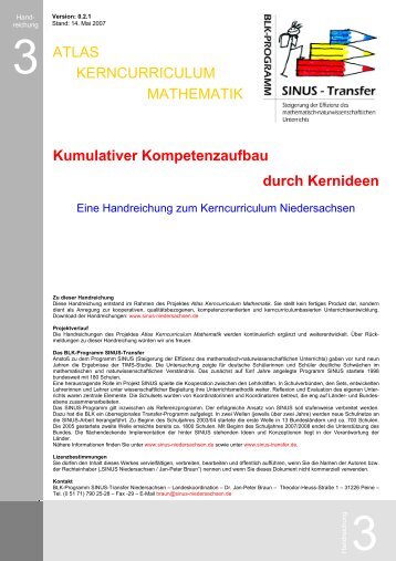 Kumulativer Kompetenzaufbau durch Kernideen ATLAS KERNCURRICULUM ...