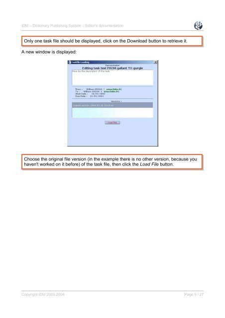 IDM's Dictionary Publishing System