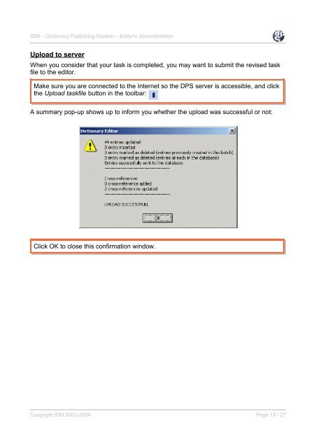 IDM's Dictionary Publishing System