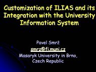 Customization of ILIAS and its Integration with the University ...
