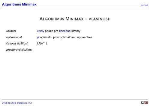 Algoritmus Alfa-Beta prorez´av´anı