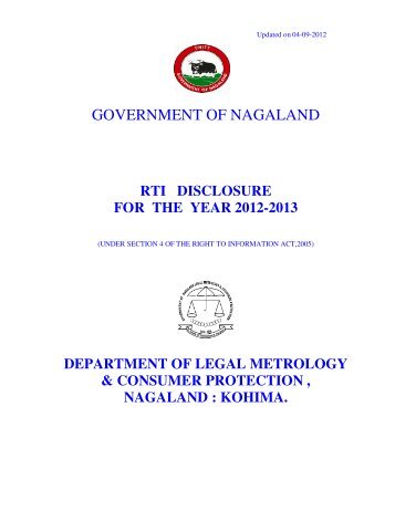 Legal Metrology & Consumer Protection - Nagaland State ...