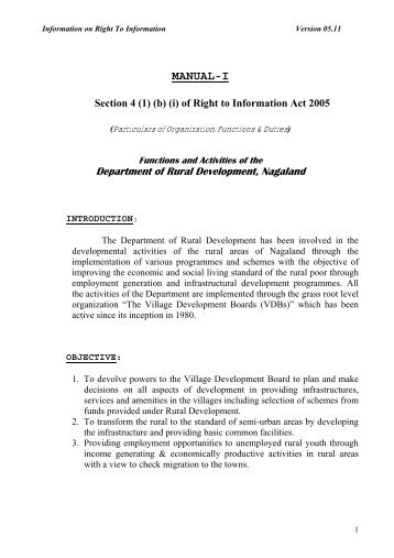 Rural Development - Nagaland State Information Commission