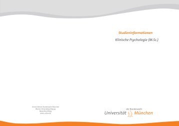Druckvorlage Studieninformationen Klinische Psychologie (M.Sc.)