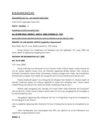 Khiamniungan Dialect. - Nagaland State Information Commission