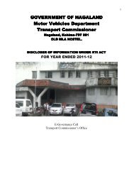 Motor Vehicles - Nagaland State Information Commission