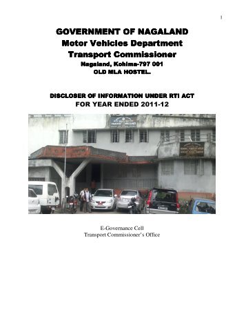 Motor Vehicles - Nagaland State Information Commission