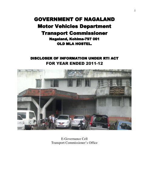 Motor Vehicles - Nagaland State Information Commission
