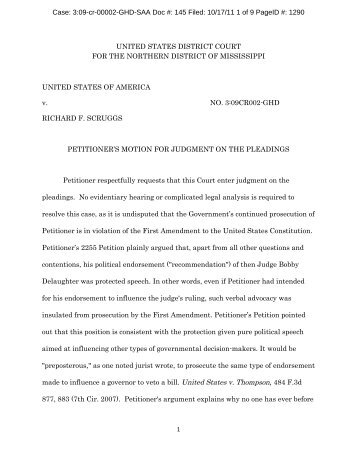 Scruggs motion for a judgment on the pleadings - NMissCommentor