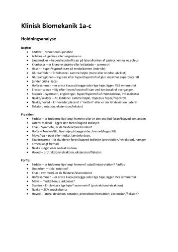 Klinisk Biomekanik 1a-c