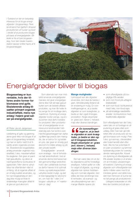 Etablering af biogasanlæg på Djursland - Djurs Bioenergi