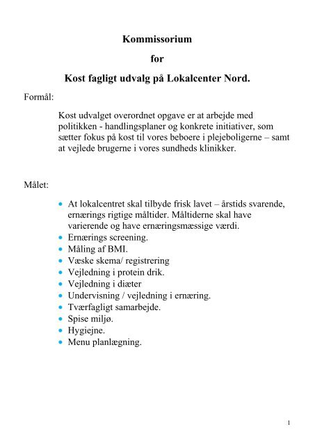 Komissorium for Kosthåndbog (pdf 498 KB) - Aarhus.dk