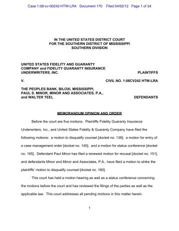 Judge Wingate's opinion order on disqualification - NMissCommentor