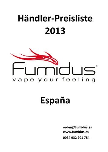 Händler-Preisliste 2013 España