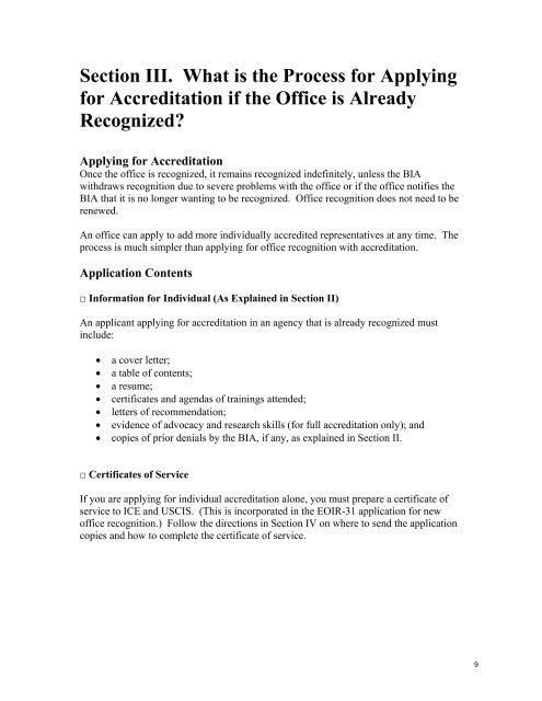 BIA RECOGNITION AND ACCREDITATION - NNAAC