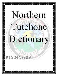 Northern Tutchone Dictionary - First Nation of Na-Cho Nyak Dun