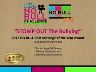 “STOMP OUT The Bullying” - The Great American NO BULL Challenge