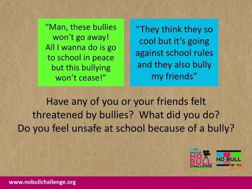 “STOMP OUT The Bullying” - The Great American NO BULL Challenge