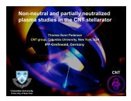 Non-neutral and partially neutralized plasma studies in the CNT ...