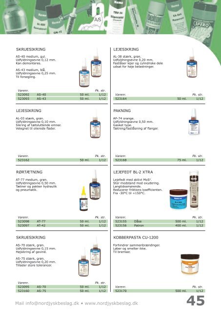Kemi produkter - Nordjysk Beslag A/S