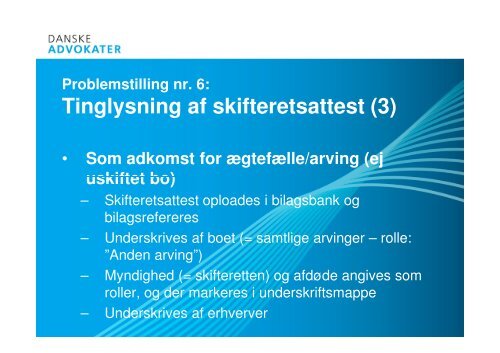 PROBLEMSTILLINGER (1) - Danske Advokater