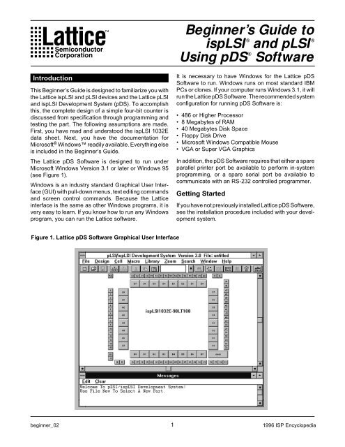 Beginner's Guide to ispLSI and pLSI Using pDS Software