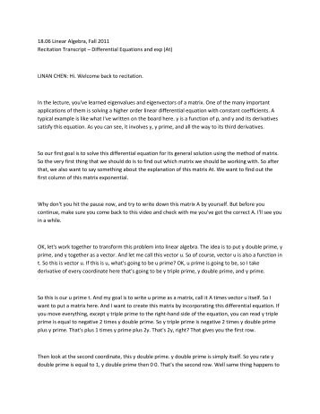 Recitation video transcript (PDF) - MIT OpenCourseWare