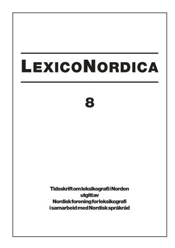 LEXICONORDICA 8 - Nordisk Sprogkoordination