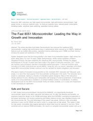 The Fast 8051 Microcontroller: Leading the Way in Growth ... - Maxim