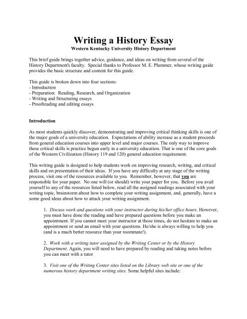 history university essay