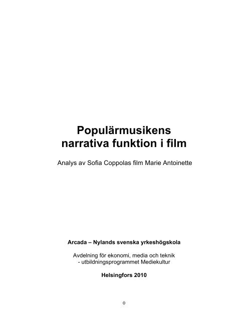 Populärmusikens narrativa funktion i film - Theseus