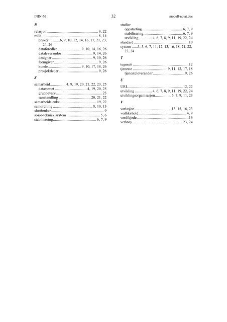 Modell for informasjonsnettverk (IN) - Norsk Regnesentral