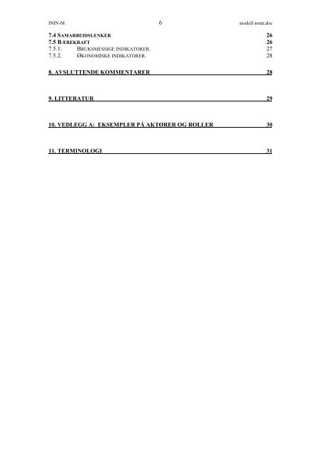 Modell for informasjonsnettverk (IN) - Norsk Regnesentral