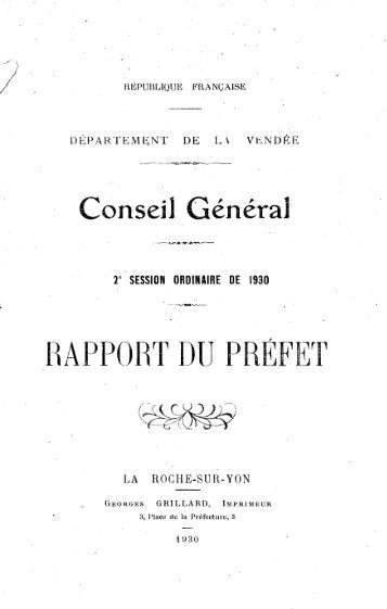 RAPPORT DU PREFET