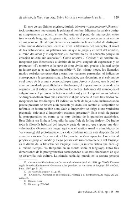 El círculo, la línea y la cruz. Sobre historia y metahistoria en la teoría ...