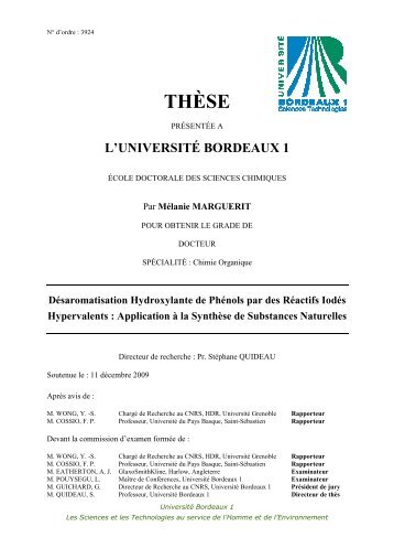 Désaromatisation hydroxylante de phénols par des réactifs iodés ...
