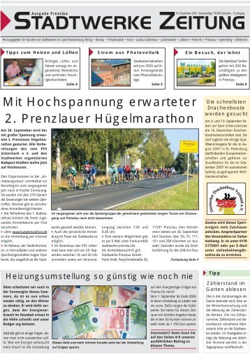 STADTWERKE ZEITUNG - Stadtwerke Prenzlau GmbH