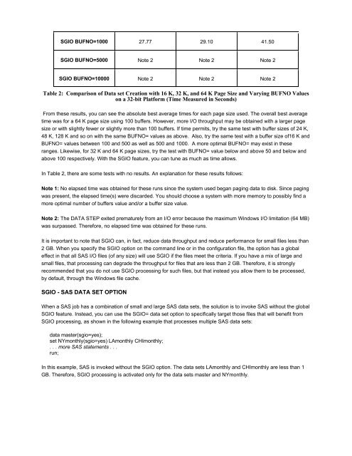 Improving SAS® I/O Throughput by Avoiding the Operating System ...