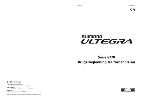 Serie 6770 Brugervejledning fra forhandleren - Shimano
