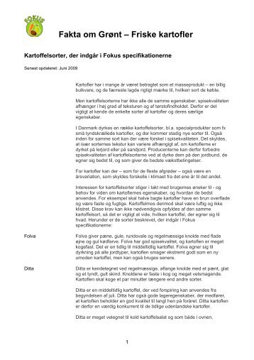 Fakta om Grønt – Friske kartofler - FoodSam