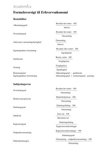 Formeloversigt - Gyldendal