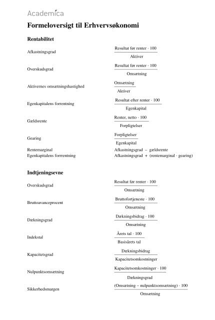 Formeloversigt - Gyldendal