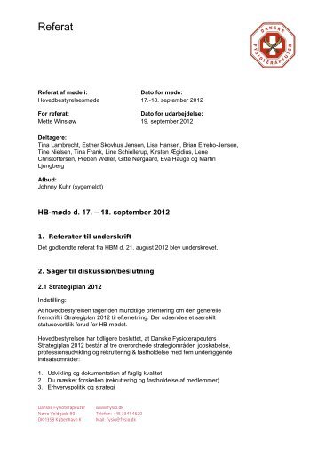 17.-18. september 2012 - Danske Fysioterapeuter