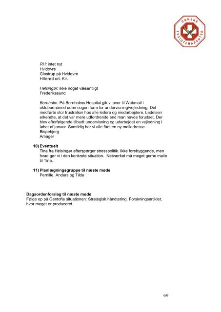 Referat fra regionalt TR-møde d. 23. januar - Danske Fysioterapeuter