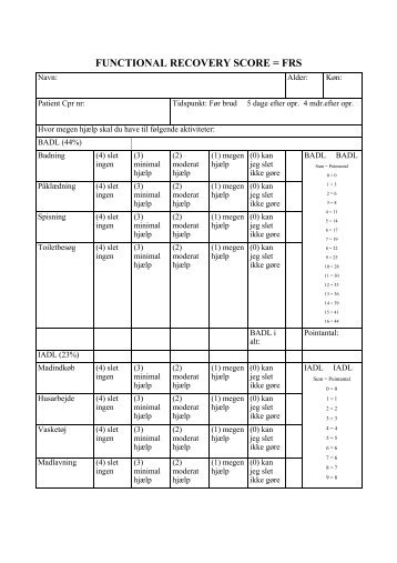 Functional Recovery Score (FRS)